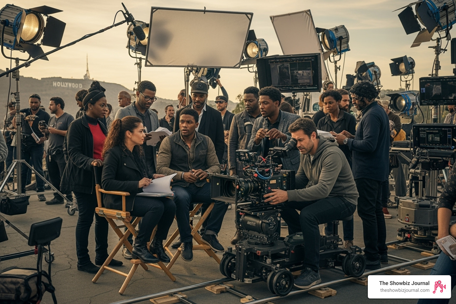 acclaimed Black filmmakers and actors on set in Hollywood - black hollywood entertainment news